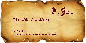 Missák Zsadány névjegykártya