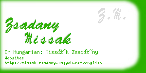 zsadany missak business card